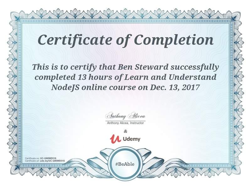 Anthony Alicea's Node.js Udemy Course